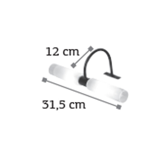 InLight Επιτοίχιο φωτιστικό από μαύρο μέταλλο και αμμοβολή γυαλί (1049-Μαύρο) 