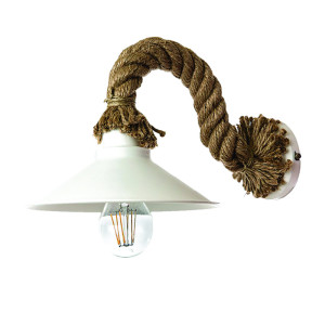 InLight Επιτοίχιο φωτιστικό από καφέ σχοινί και λευκό μέταλλο (43351-WH)