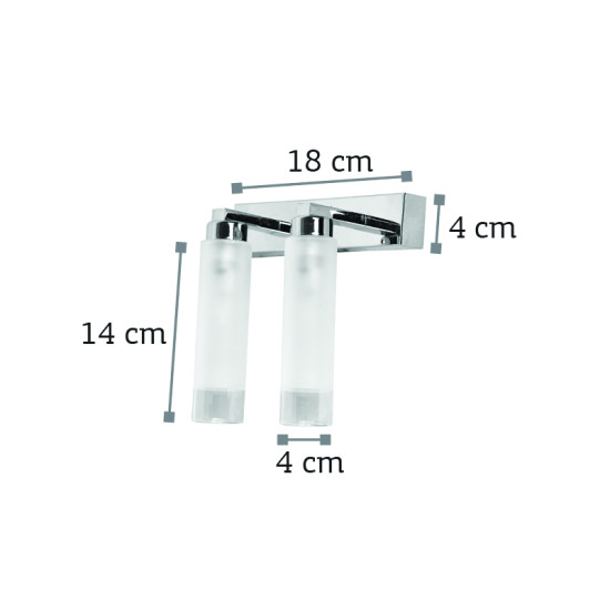 InLight Επιτοίχιο φωτιστικό από χρώμιο μέταλλο και αμμοβολή γυαλί (43419-2) 