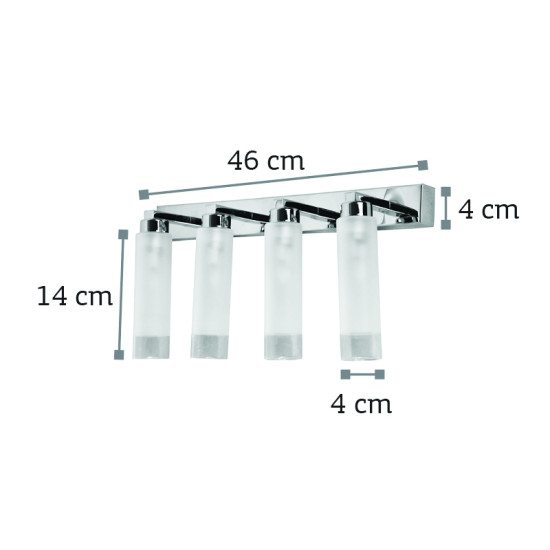 InLight Επιτοίχιο φωτιστικό από χρώμιο μέταλλο και αμμοβολή γυαλί (43419-4) 