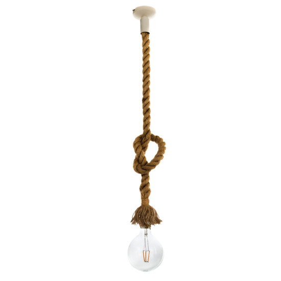 InLight Κρεμαστό φωτιστικό από καφέ σχοινί (4381-1-WH) 