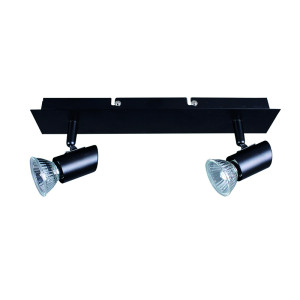 InLight Επιτοίχιο σποτ από μέταλλο σε μαύρη απόχρωση (9078-2Φ-Μαύρο)