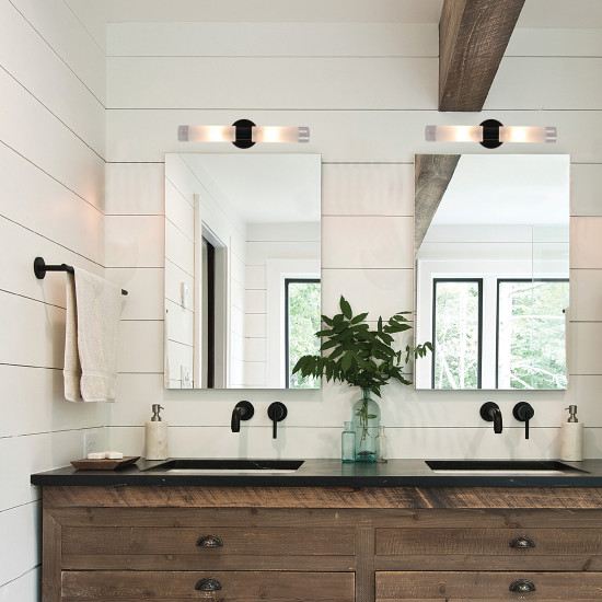 InLight Επιτοίχιο φωτιστικό από μαύρο μέταλλο και αμμοβολή γυαλί (1050-Μαύρο) 