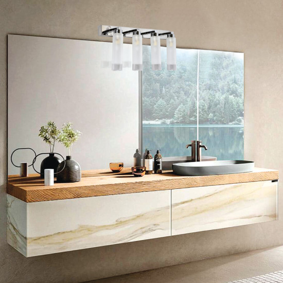 InLight Επιτοίχιο φωτιστικό από χρώμιο μέταλλο και αμμοβολή γυαλί (43419-4) 